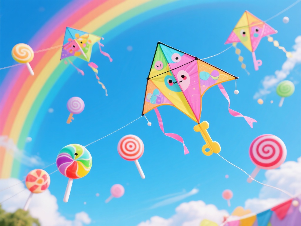 糖果派对风筝：童话王国的缤纷梦幻翱翔