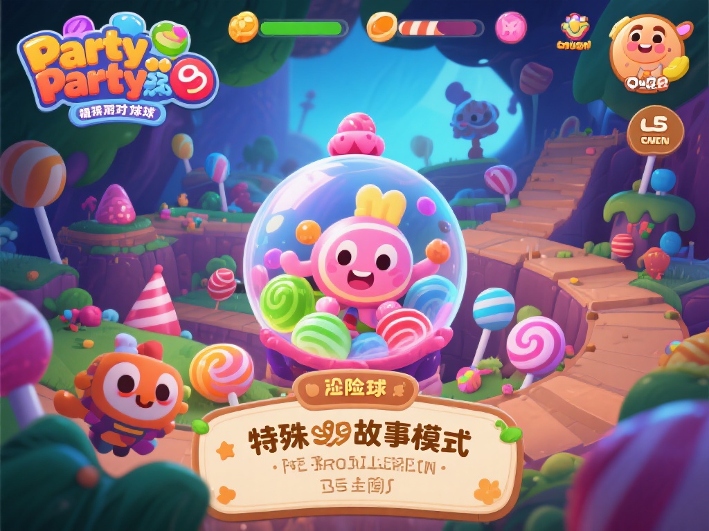 游戏设计者在糖果派对球中加入了特殊的剧情模式，使得