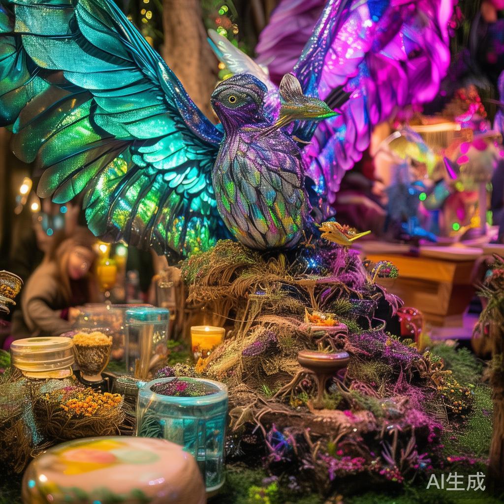 在“飞鸟派对”中，设计师们通常会利用羽毛、鸟形装饰